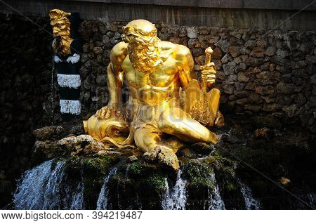 Fountain In Petrodvorets (peterhof), St Petersburg, Russia.