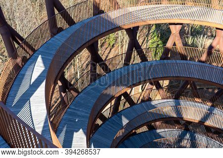 Gisselfeld, Denmark - March 25, 2020:the Forest Tower At Camp Adventure