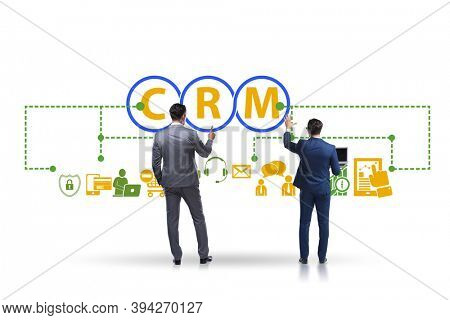 CRM custromer relationship management concept with businessman