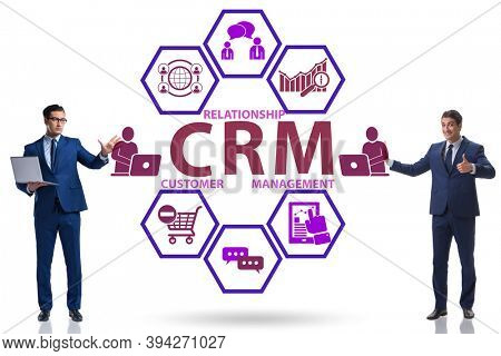 CRM custromer relationship management concept with businessman