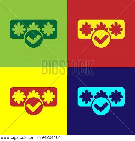 Pop Art Password Protection And Safety Access Icon Isolated On Color Background. Security, Safety, P