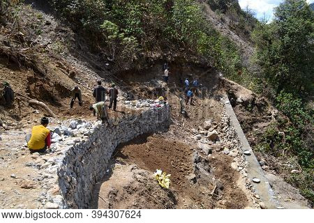 Rudarprayag, Uttarakhand, India, April 26 2014, Kedarnath Temple Trek Redevelopment, Restoration Aft