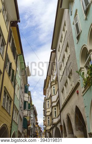 Bolzano, Or Bozen, Trentino Alto Adige, Italy: Old Street With Porticos