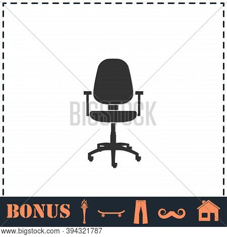 Office Chair Icon Flat. Simple Vector Symbol And Bonus Icon