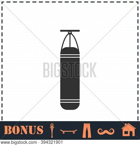 Punching Bag Icon Flat. Simple Vector Symbol And Bonus Icon