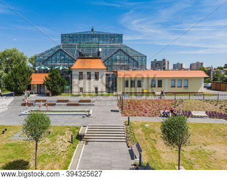 Zielona Gora June 9 2019 Palm House With Park And Green Square Around