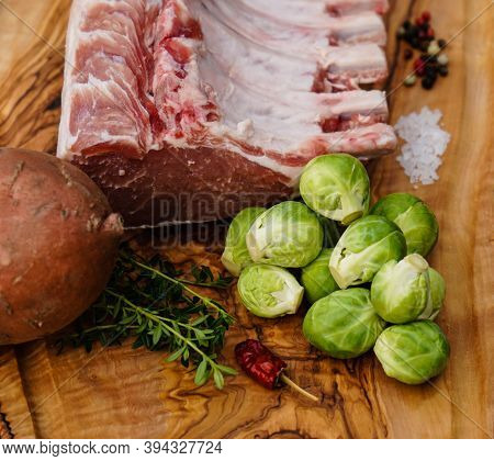 Marinated French Racks Iberico Carree For Barbecue
