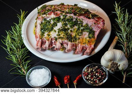 Marinated French Racks Iberico Carree For Barbecue