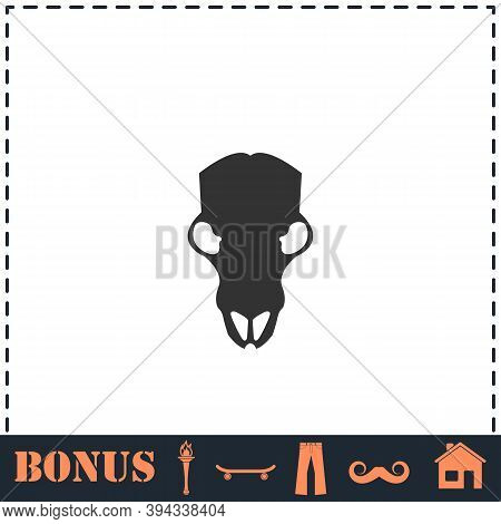Cow Skull Icon Flat. Simple Vector Symbol And Bonus Icon