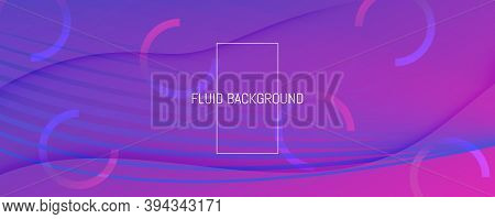 Blue Fluid Stripes. Technology Elements. 3d Futuristic Background. Wavy Color Poster. Fluid Stripes.