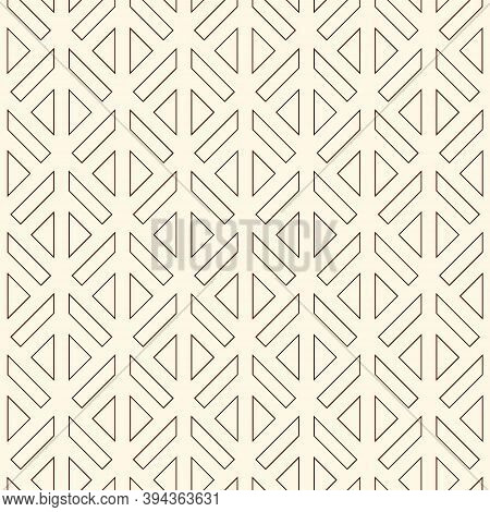 Linear Style Geometric Seamless Pattern. Minimal Geo Suface Print. Repeated Triangles, Geometrical S