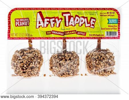 Winneconne, Wi - 22 October 2020:  A Package Of Affy Tapple The Original Caramel Apple On An Isolate