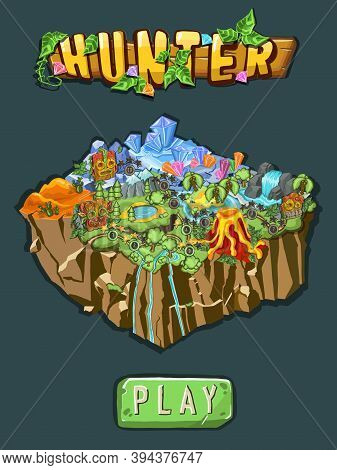 Set Of Level Maps Assets. Game Map For Casual Game