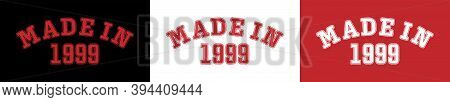 An Impression Of A Seal With The Inscription Made In 1999, Isolated On A Black, White And Red Backgr