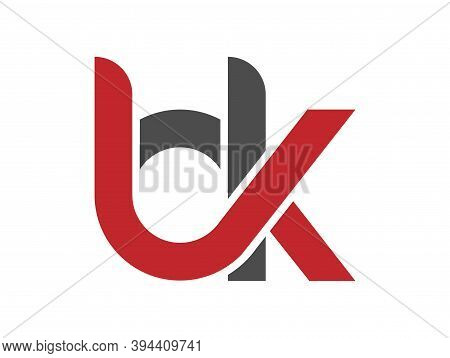 Stylized Lowercase Letters B And K Are Linked By A Single Line For A Logo, Monogram, Or Monogram. Ve