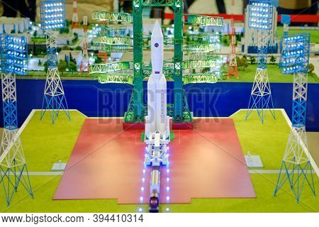 Layout Of The Vostochny Cosmodrome With The Angara Rocket. Exhibition Days Of The Far East - Moscow,