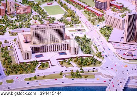 Layout Of Moscow. House Of The Government Of The Russian Federation On Krasnopresnenskaya Embankment