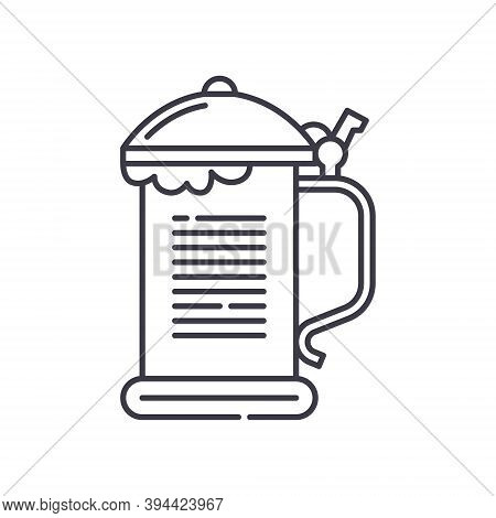 Beer Steins Icon, Linear Isolated Illustration, Thin Line Vector, Web Design Sign, Outline Concept S