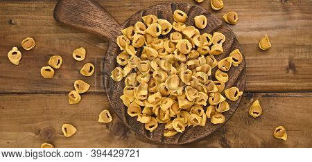 Tortellini Mignon With Meat Filling. Specialties Of The Cuisine From Bologna And Emilia Romagna: Cap