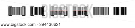 Barcode Scanning Vector Icon, Bar Code Scan Laser Islated Symbol Illustration