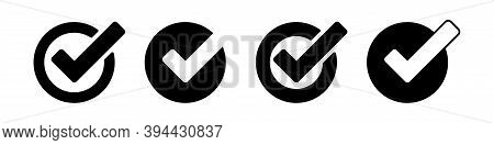 Checkmark Collection Icon, Check Icons Set In Sipmple Black Style, Approved Vote Symbol Illustration