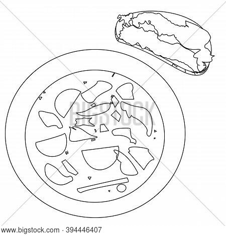 Line Soup And Sandwich Icon. Isometric Of Soup And Sandwich Vector Icon For Web Design Isolated On W