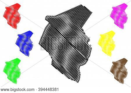 Juba City (republic Of South Sudan, Central Equatoria State) Map Vector Illustration, Scribble Sketc