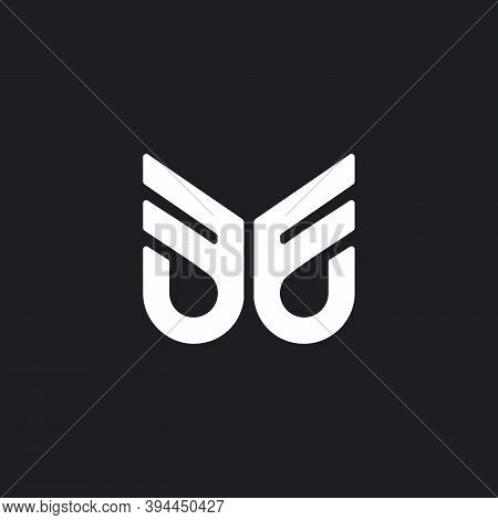 Letter Ff Simple Geometric Line Wings Logo Vector