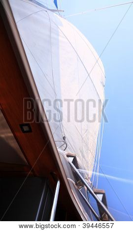 Boat Porthole Sailboat View Blue Ocean Sea Sky Sail