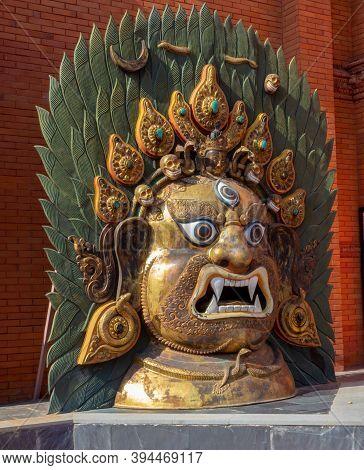 China, Hainan Island, Sanya - January 21, 2020: Colorful Traditional Buddhist Or Tibetan Wrathful De