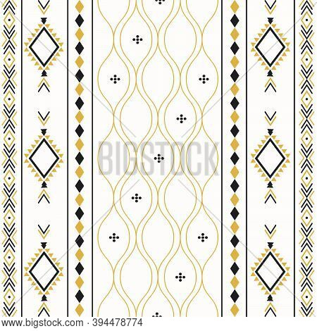 Aztec Tribal Ethnic Seamless Pattern With Geometric Shapes