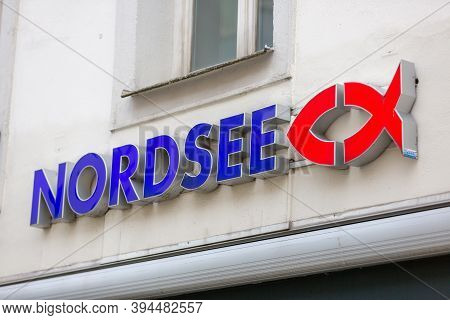 Passau / Germany - November 8, 2020: Branch Logo Of Nordsee. Nordsee Is A German Fastfood Restaurant