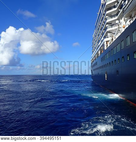 The Holland America Line Zuiderdam Cruise Ship Anchored Off The Private Island Of Half Moon Cay In T