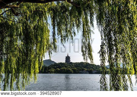 Leifeng Pagoda Is A Five Stories Tall Tower With Eight Sides, Located On Sunset Hill South Of The We