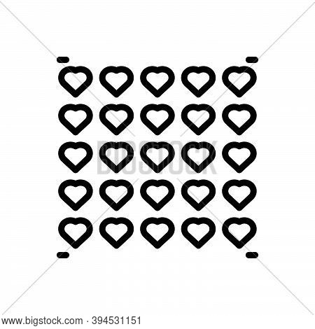 Black Line Icon For Much Plenty Overmuch More More-than Pattern Heart Graphic Decorative