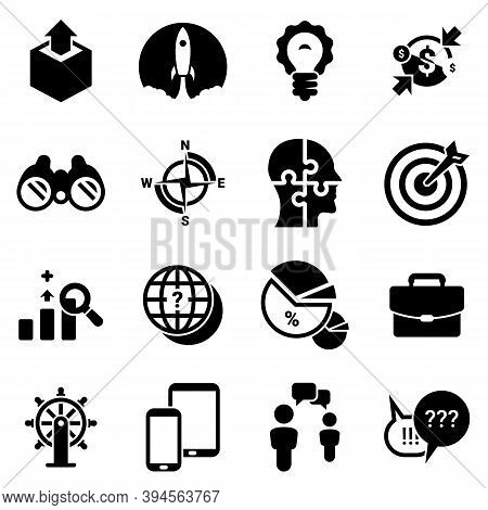 Set Of Simple Icons On A Theme Start Up, Project, Business, Vector, Design, Flat, Sign, Symbol, Obje