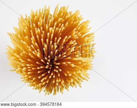 The Spagheti Fan Is Isolated On A White Background. Spaghetti Whirlpool.