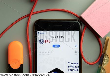 New York, United States - 7 November 2020: Efl Ifollow App Store Logo On Phone Screen, Illustrative 