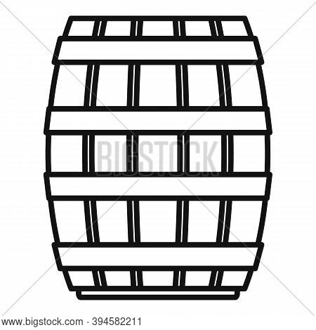 Storage Wood Barrel Icon. Outline Storage Wood Barrel Vector Icon For Web Design Isolated On White B