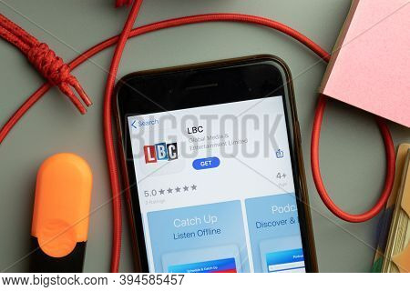 New York, United States - 7 November 2020: Lbc App Store Logo On Phone Screen, Illustrative Editoria