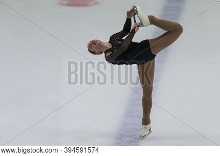 Minsk, Belarus – November 1, 2020: Professional Female Figure Skater Aleksandra Chepeleva From Belar
