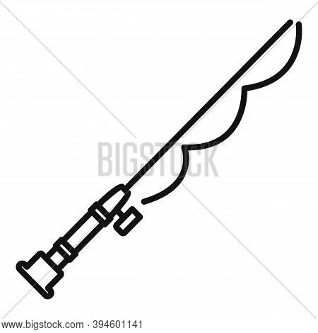 Fishing Rod Stick Icon. Outline Fishing Rod Stick Vector Icon For Web Design Isolated On White Backg