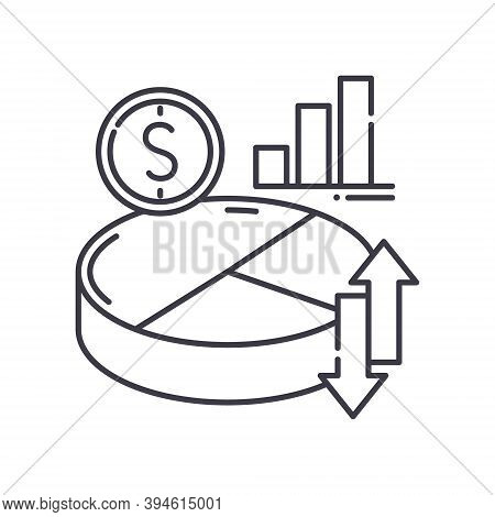 Budget Spending Icon, Linear Isolated Illustration, Thin Line Vector, Web Design Sign, Outline Conce