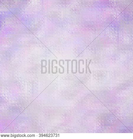Abstract Illustration Of Square Anti-flash White Bright Mosaic Through Glass Bricks Background, Digi