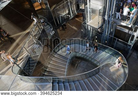 London, Great Britain, April 20, 2018 : Stairs Inside The Great Commercial Center.