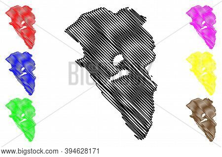 Kitwe City (republic Of Zambia, Copperbelt Province) Map Vector Illustration, Scribble Sketch City O
