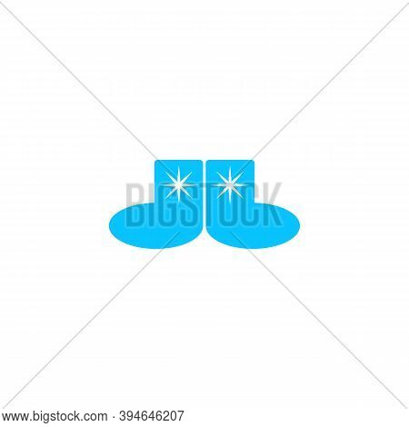 Socks Icon Flat. Blue Pictogram On White Background. Vector Illustration Symbol