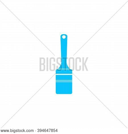 Renovation Instrument Brush Whitewash Icon Flat. Blue Pictogram On White Background. Vector Illustra