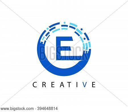 Letter E Digital Network , Technology And Digital Abstract Line Network Circuit Vector Logo. .