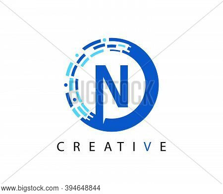 Letter N Digital Network , Technology And Digital Abstract Line Network Circuit Vector Logo. .